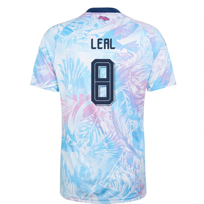 Danxen Mujer Camiseta Costa Rica Randall Leal #8 Azul Cielo Marino Rosa 2ª Equipación 26-28 La Camisa