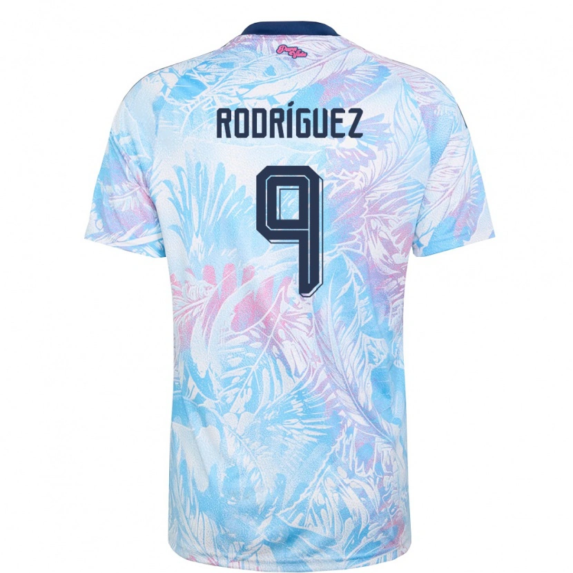 Danxen Mujer Camiseta Costa Rica Doryan Rodriguez #9 Azul Cielo Marino Rosa 2ª Equipación 26-28 La Camisa