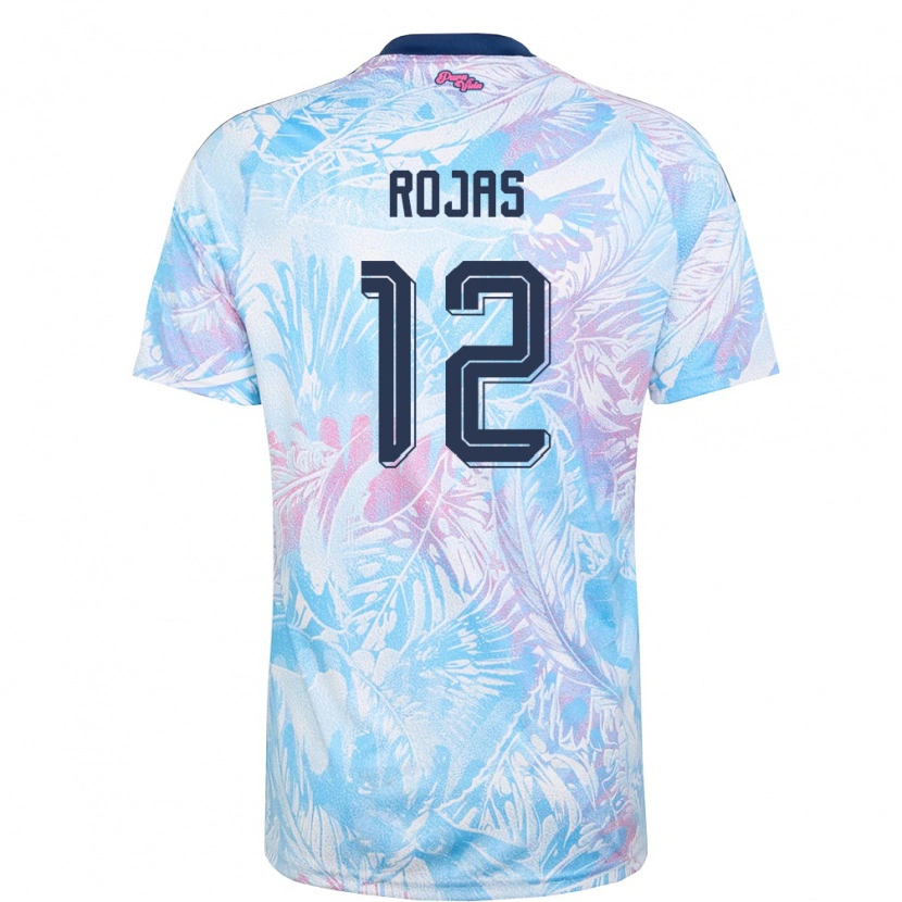 Danxen Mujer Camiseta Costa Rica Matías Rojas #12 Azul Cielo Marino Rosa 2ª Equipación 26-28 La Camisa