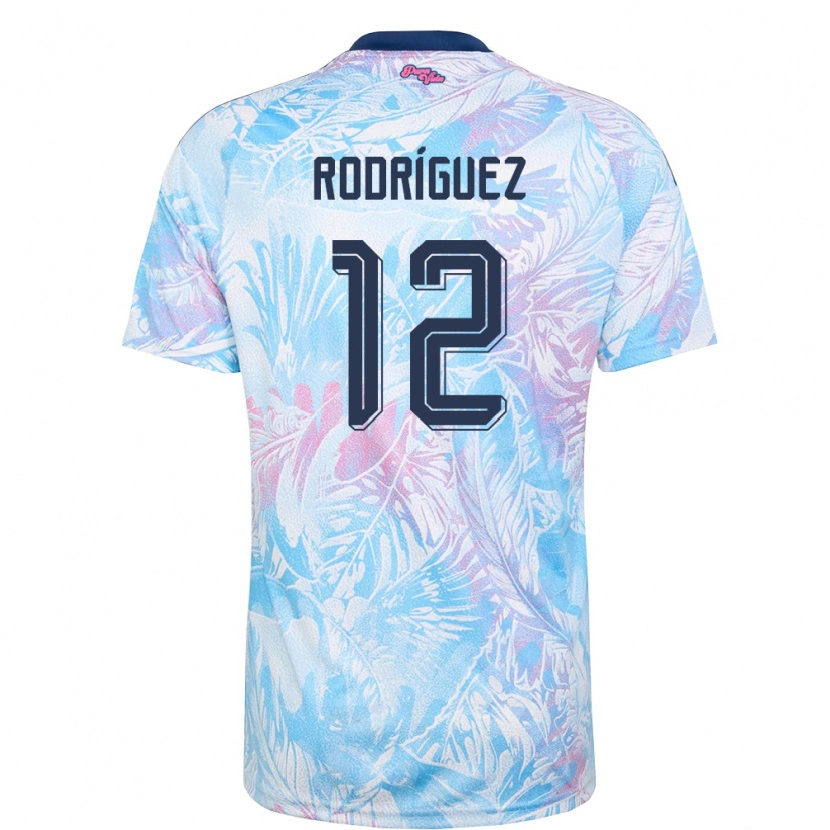 Danxen Mujer Camiseta Costa Rica Lixy Rodriguez #12 Azul Cielo Marino Rosa 2ª Equipación 26-28 La Camisa