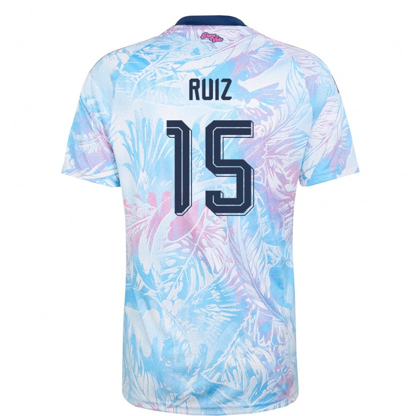 Danxen Mujer Camiseta Costa Rica John Ruiz #15 Azul Cielo Marino Rosa 2ª Equipación 26-28 La Camisa