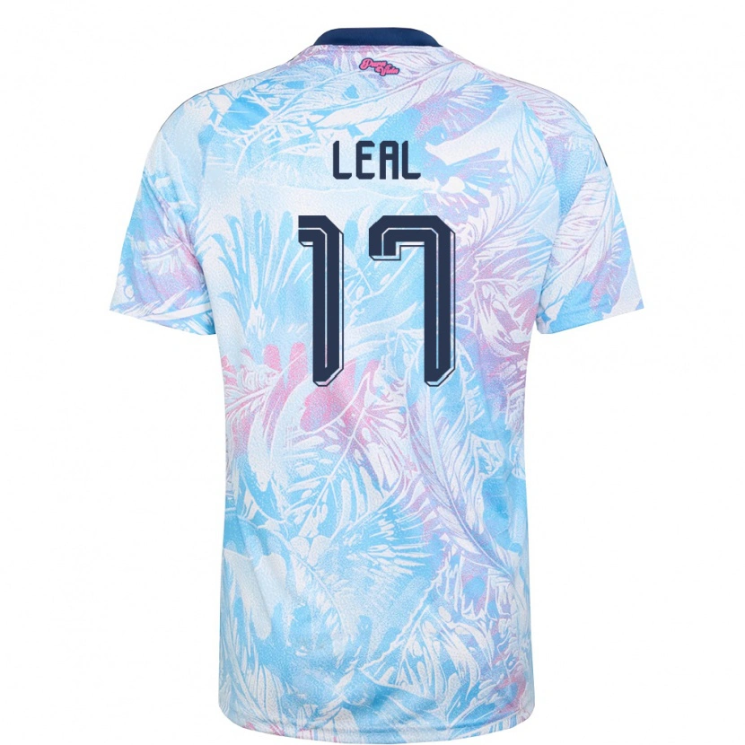 Danxen Mujer Camiseta Costa Rica Yamil Leal #17 Azul Cielo Marino Rosa 2ª Equipación 26-28 La Camisa