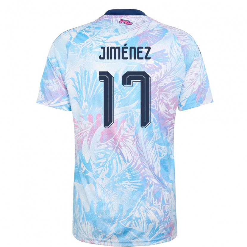 Danxen Mujer Camiseta Costa Rica Paul Jiménez #17 Azul Cielo Marino Rosa 2ª Equipación 26-28 La Camisa
