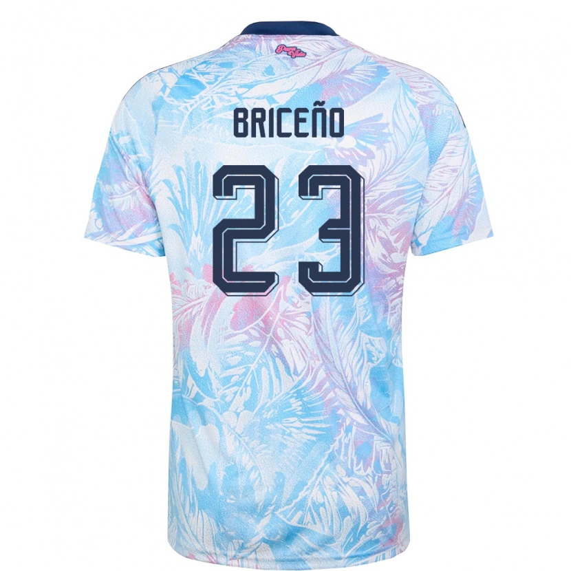 Danxen Mujer Camiseta Costa Rica Kevin Briceño #23 Azul Cielo Marino Rosa 2ª Equipación 26-28 La Camisa