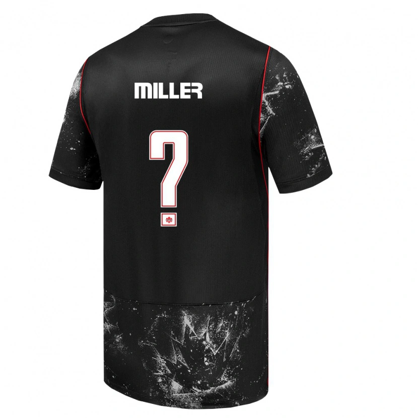Danxen Mujer Camiseta Canadá Kamal Miller #0 Negro Blanco Rojo 2ª Equipación 26-28 La Camisa