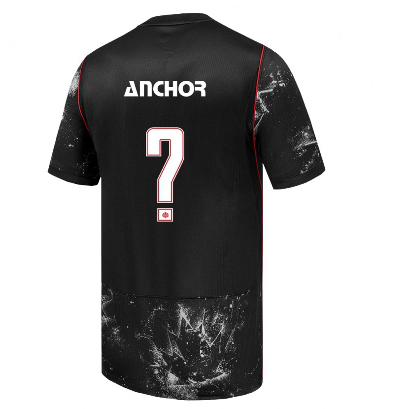 Danxen Mujer Camiseta Canadá Max Anchor #0 Negro Blanco Rojo 2ª Equipación 26-28 La Camisa