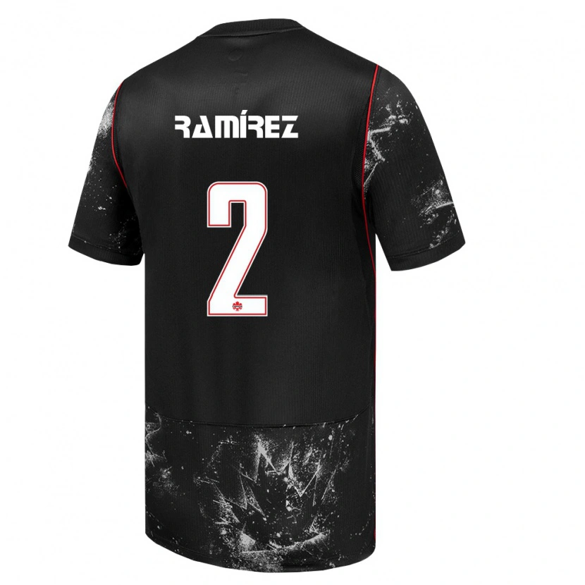 Danxen Mujer Camiseta Canadá Luis Ramírez #2 Negro Blanco Rojo 2ª Equipación 26-28 La Camisa