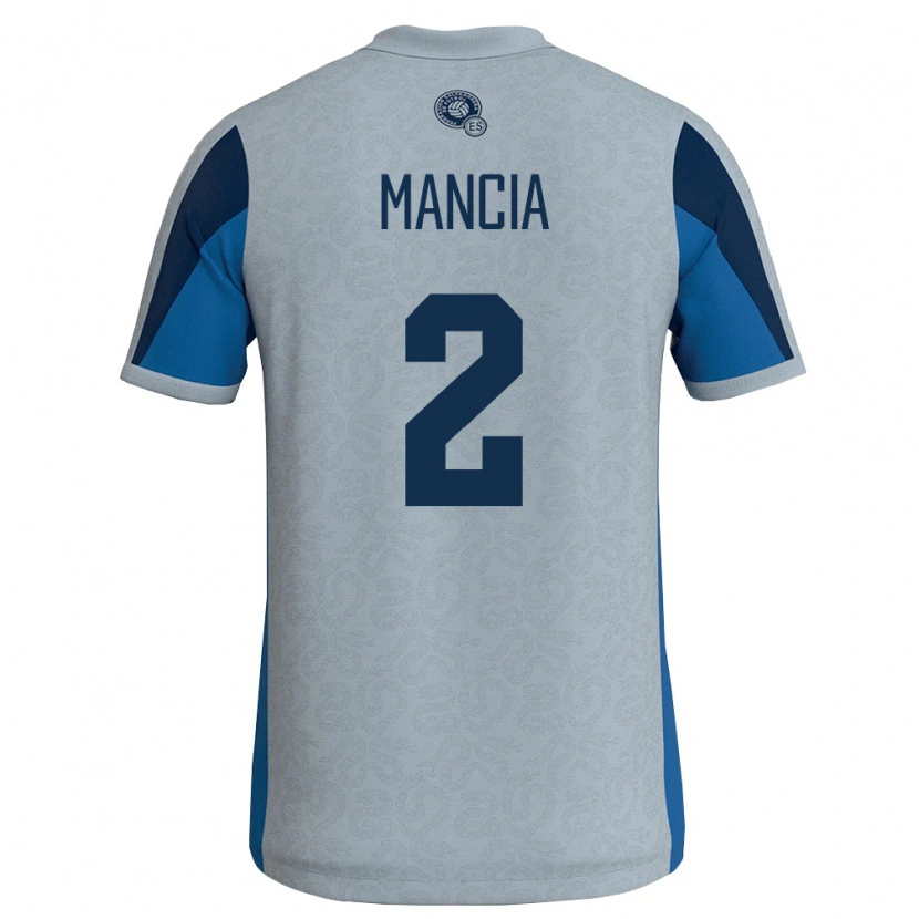 Danxen Mujer Camiseta El Salvador Steven Mancia #2 Blanco Azul Cielo 2ª Equipación 26-28 La Camisa