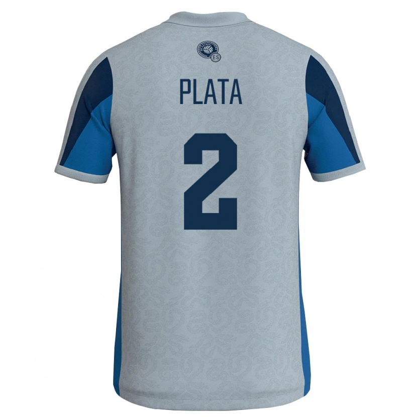 Danxen Mujer Camiseta El Salvador Juana Plata #2 Blanco Azul Cielo 2ª Equipación 26-28 La Camisa