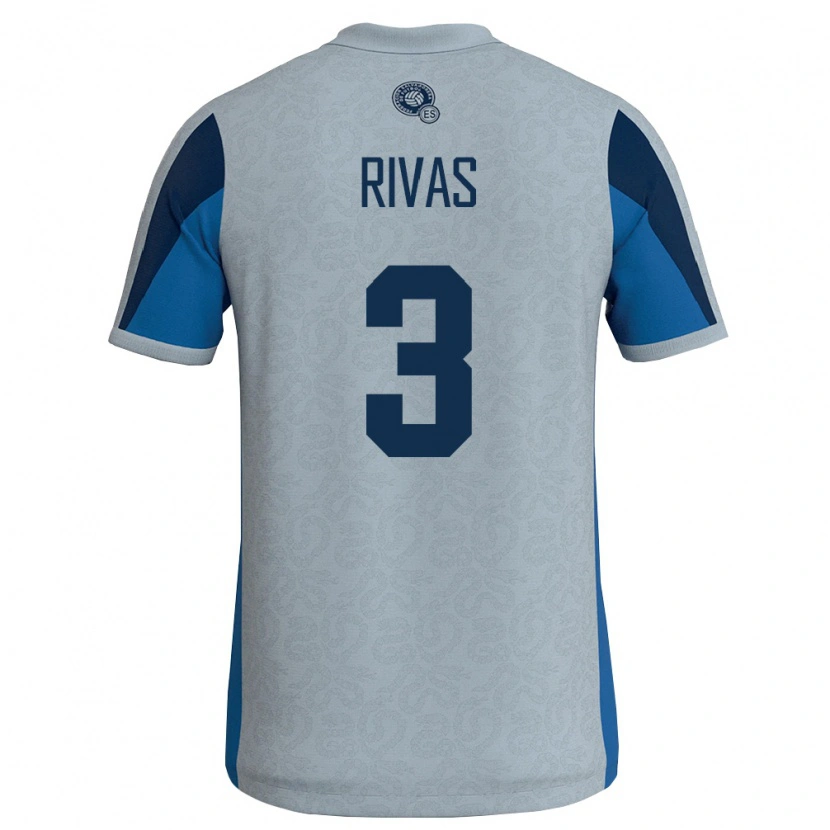 Danxen Mujer Camiseta El Salvador Andrés Rivas #3 Blanco Azul Cielo 2ª Equipación 26-28 La Camisa