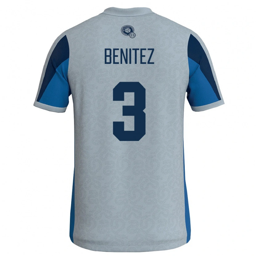 Danxen Mujer Camiseta El Salvador Carolina Benitez #3 Blanco Azul Cielo 2ª Equipación 26-28 La Camisa