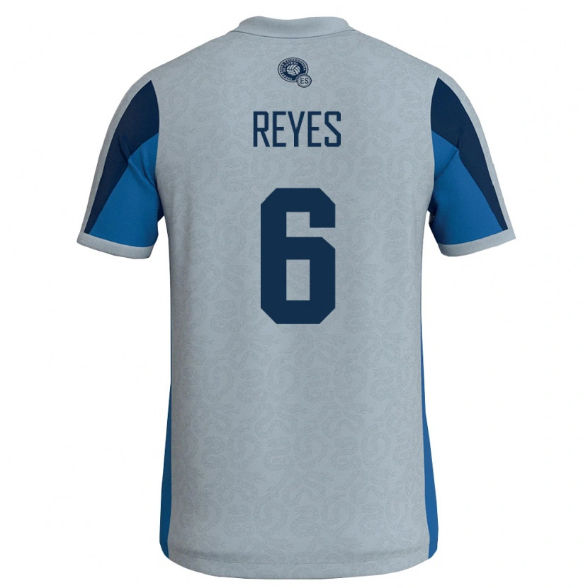 Danxen Mujer Camiseta El Salvador Kevin Reyes #6 Blanco Azul Cielo 2ª Equipación 26-28 La Camisa