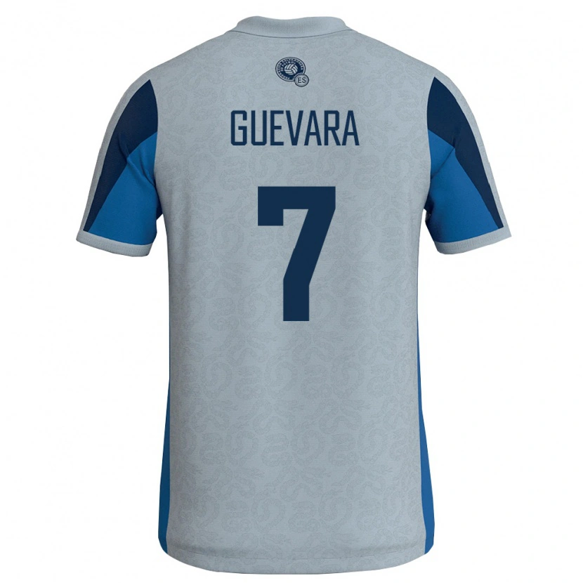 Danxen Mujer Camiseta El Salvador Alex Guevara #7 Blanco Azul Cielo 2ª Equipación 26-28 La Camisa