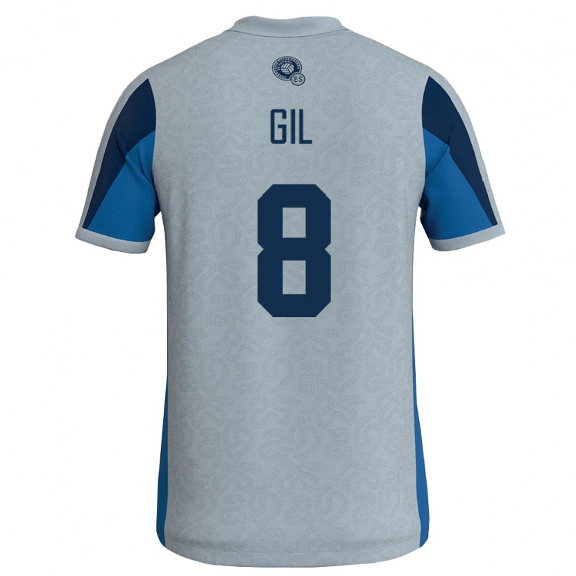 Danxen Mujer Camiseta El Salvador Mayer Gil #8 Blanco Azul Cielo 2ª Equipación 26-28 La Camisa