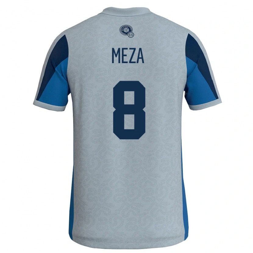 Danxen Mujer Camiseta El Salvador Victoria Meza #8 Blanco Azul Cielo 2ª Equipación 26-28 La Camisa