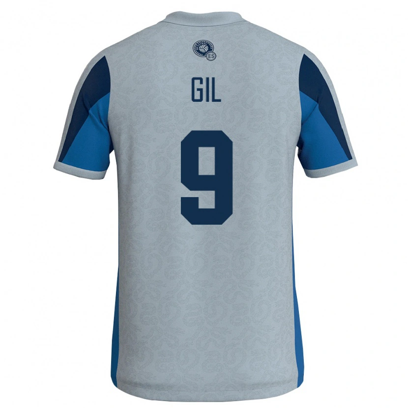 Danxen Mujer Camiseta El Salvador Brayan Gil #9 Blanco Azul Cielo 2ª Equipación 26-28 La Camisa