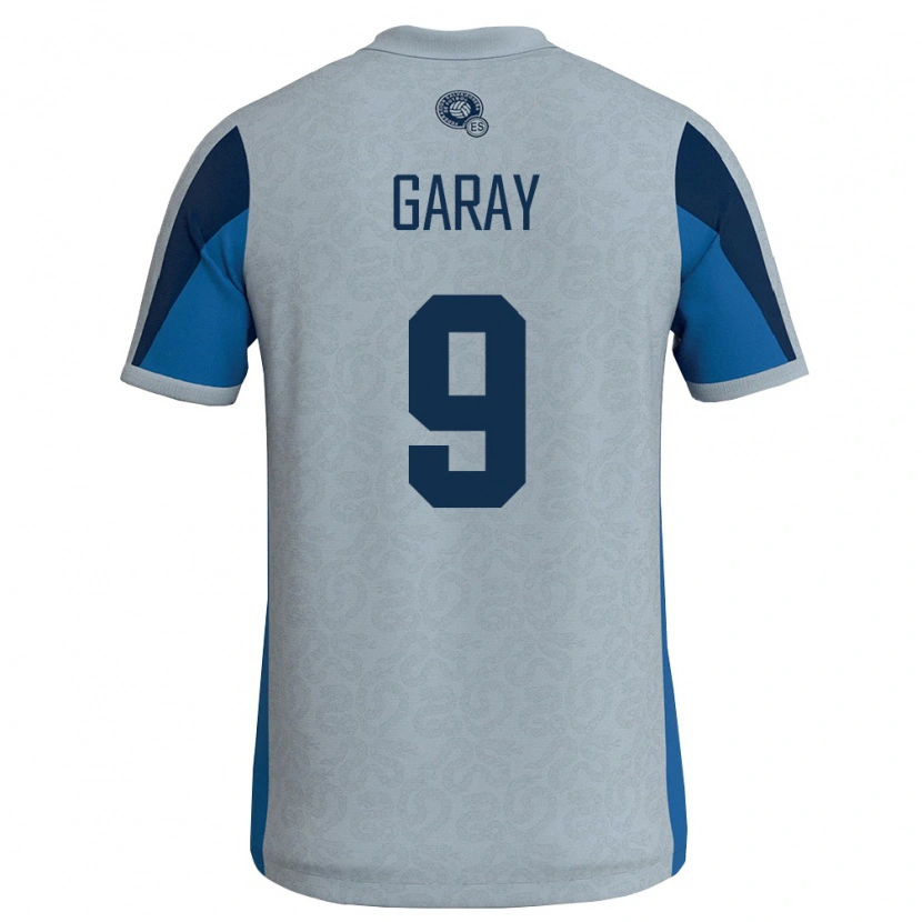 Danxen Mujer Camiseta El Salvador Carlos Garay #9 Blanco Azul Cielo 2ª Equipación 26-28 La Camisa