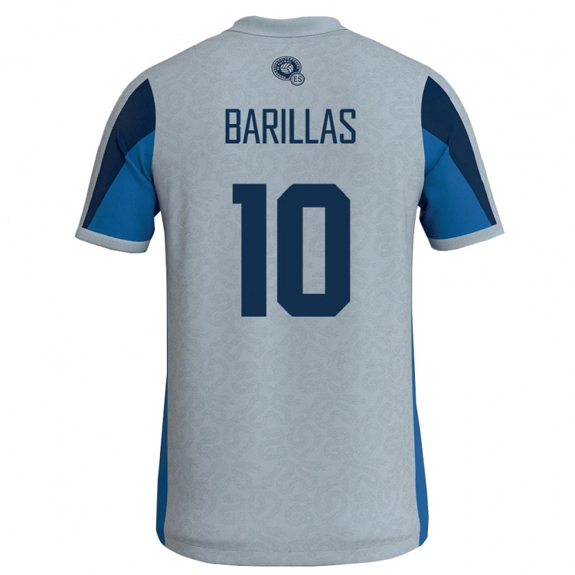 Danxen Mujer Camiseta El Salvador Mayson Barillas #10 Blanco Azul Cielo 2ª Equipación 26-28 La Camisa