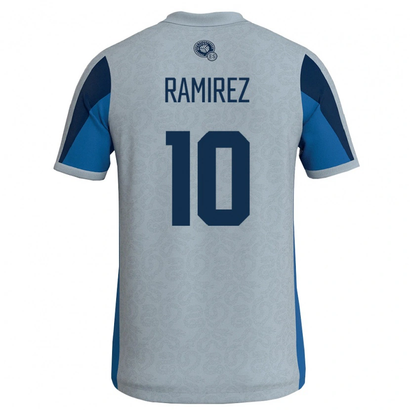 Danxen Mujer Camiseta El Salvador Jayson Ramirez #10 Blanco Azul Cielo 2ª Equipación 26-28 La Camisa