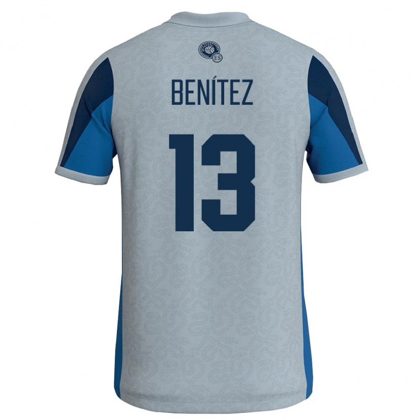 Danxen Mujer Camiseta El Salvador Tereso Benítez #13 Blanco Azul Cielo 2ª Equipación 26-28 La Camisa