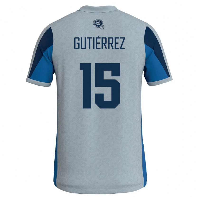 Danxen Mujer Camiseta El Salvador Danya Gutiérrez #15 Blanco Azul Cielo 2ª Equipación 26-28 La Camisa