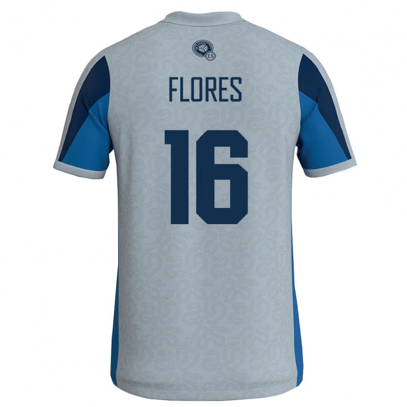 Danxen Mujer Camiseta El Salvador Diego Flores #16 Blanco Azul Cielo 2ª Equipación 26-28 La Camisa
