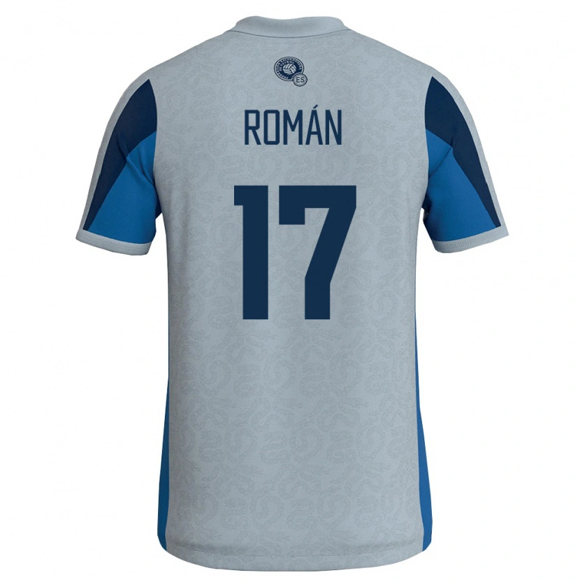 Danxen Mujer Camiseta El Salvador Kevin Román #17 Blanco Azul Cielo 2ª Equipación 26-28 La Camisa
