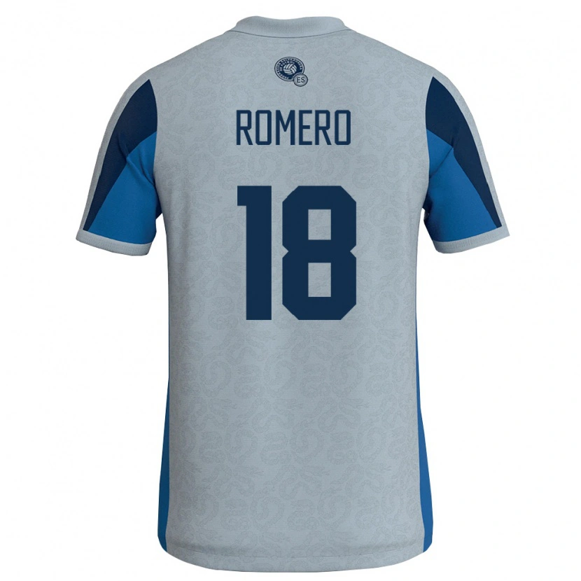 Danxen Mujer Camiseta El Salvador Tomás Romero #18 Blanco Azul Cielo 2ª Equipación 26-28 La Camisa