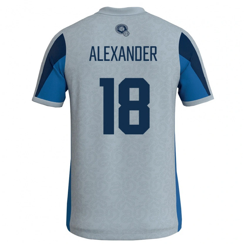 Danxen Mujer Camiseta El Salvador Alexander Aguilar #18 Blanco Azul Cielo 2ª Equipación 26-28 La Camisa