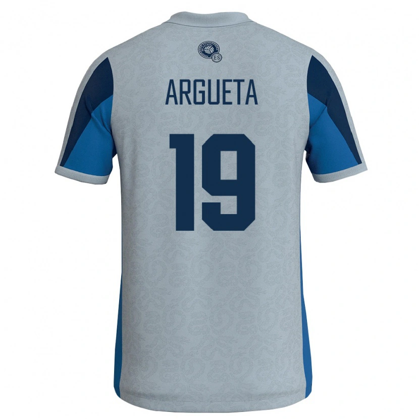 Danxen Mujer Camiseta El Salvador Christopher Argueta #19 Blanco Azul Cielo 2ª Equipación 26-28 La Camisa