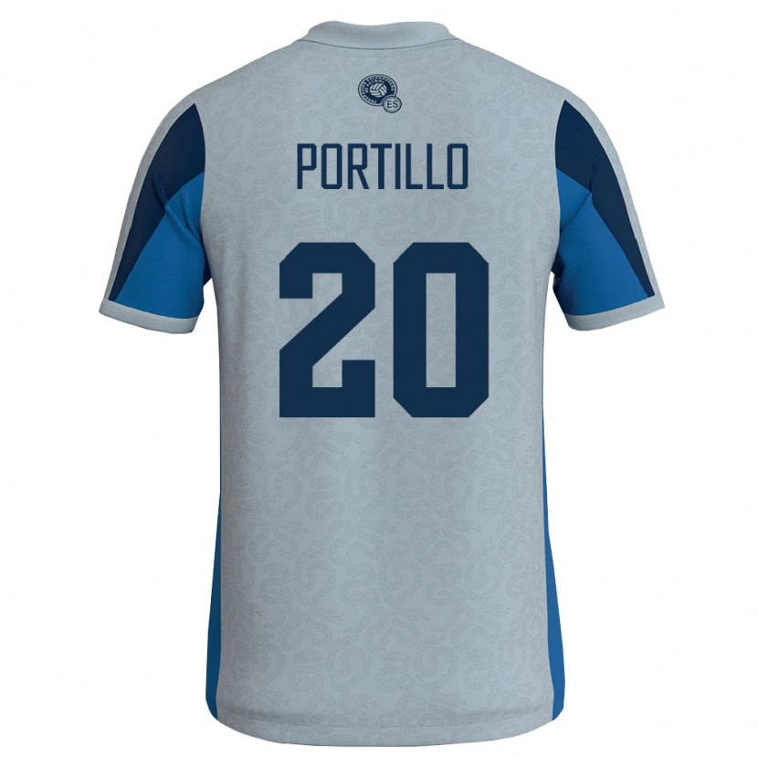 Danxen Mujer Camiseta El Salvador Isaac Portillo #20 Blanco Azul Cielo 2ª Equipación 26-28 La Camisa