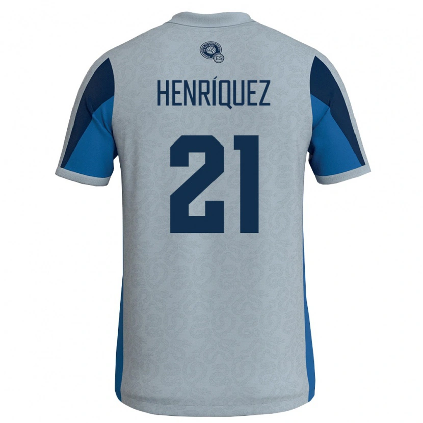 Danxen Mujer Camiseta El Salvador Alejandro Henríquez #21 Blanco Azul Cielo 2ª Equipación 26-28 La Camisa