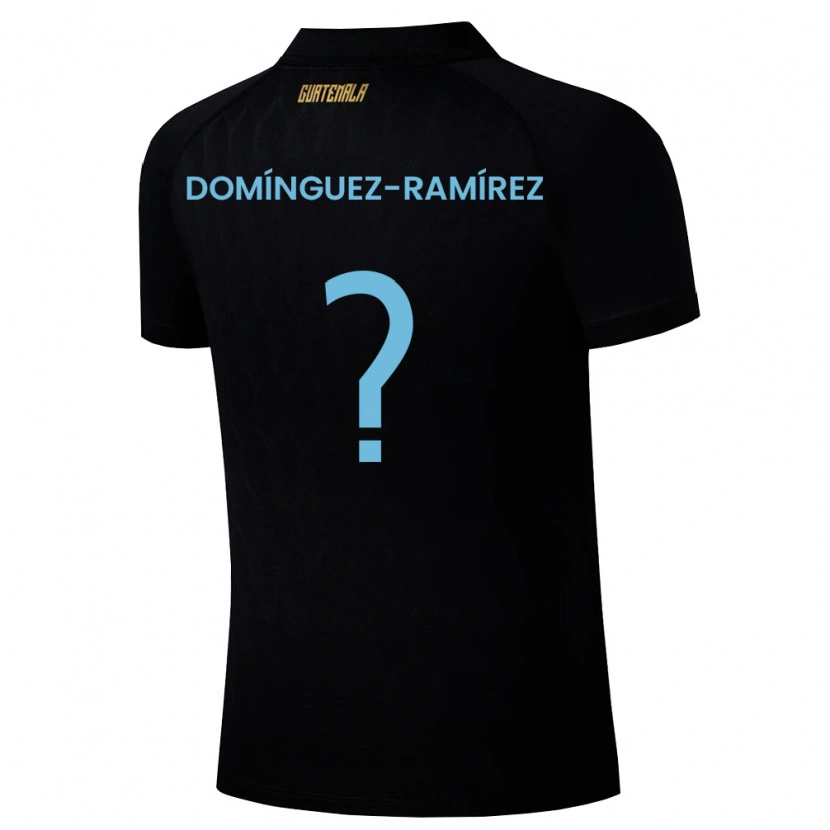 Danxen Mujer Camiseta Guatemala Marco Domínguez-Ramírez #0 Negro Azul Cielo Blanco 2ª Equipación 26-28 La Camisa