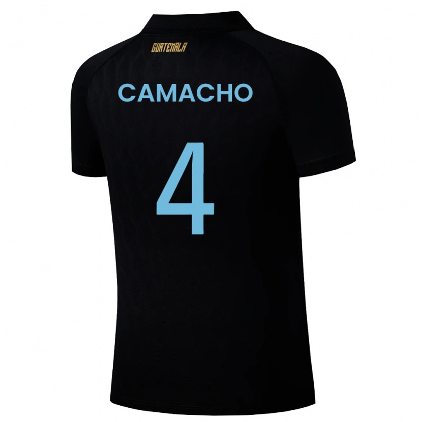 Danxen Mujer Camiseta Guatemala Samuel Camacho #4 Negro Azul Cielo Blanco 2ª Equipación 26-28 La Camisa