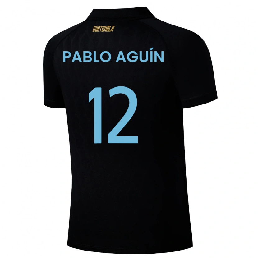 Danxen Mujer Camiseta Guatemala Luis Pablo Aguín #12 Negro Azul Cielo Blanco 2ª Equipación 26-28 La Camisa