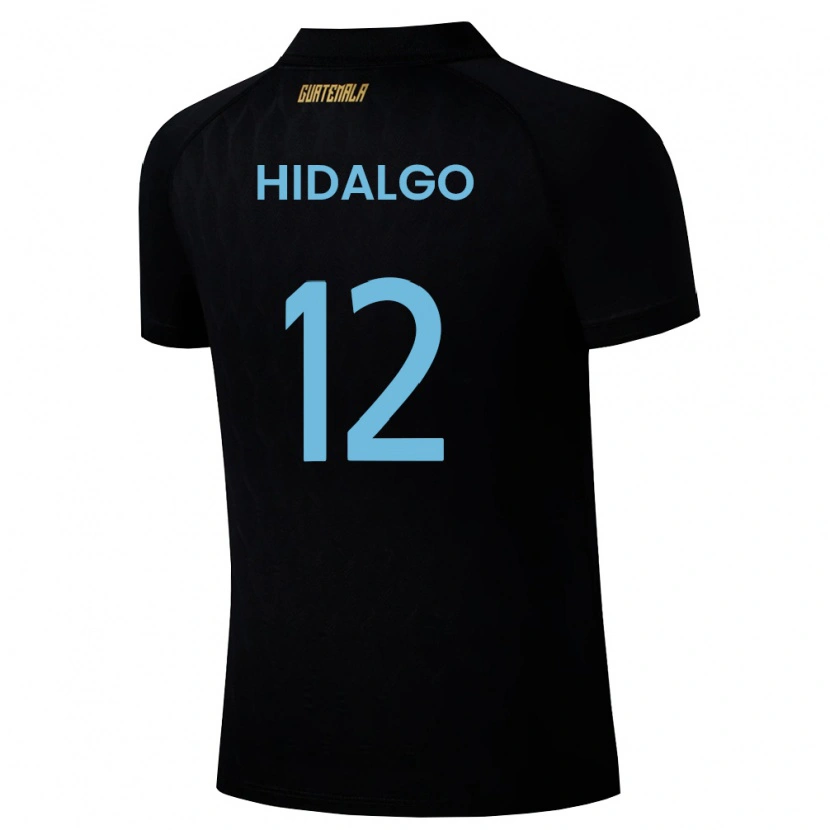 Danxen Mujer Camiseta Guatemala Angie Hidalgo #12 Negro Azul Cielo Blanco 2ª Equipación 26-28 La Camisa