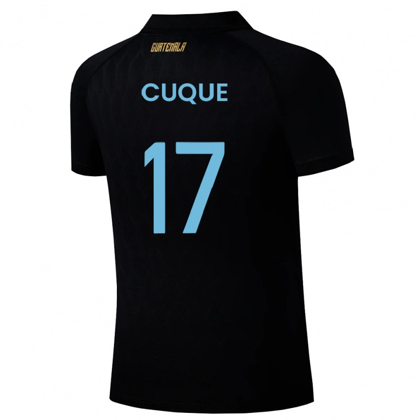 Danxen Mujer Camiseta Guatemala Diego Cuque #17 Negro Azul Cielo Blanco 2ª Equipación 26-28 La Camisa