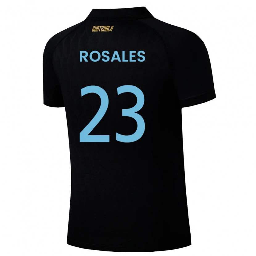 Danxen Mujer Camiseta Guatemala Yareni Rosales #23 Negro Azul Cielo Blanco 2ª Equipación 26-28 La Camisa