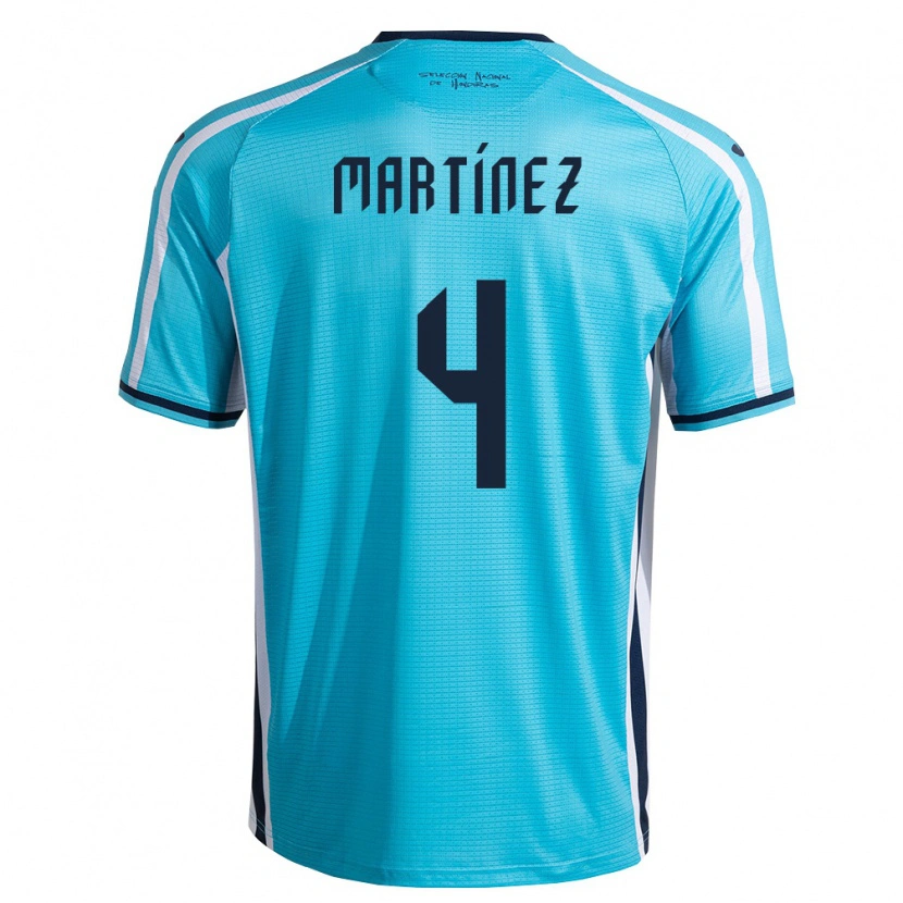 Danxen Mujer Camiseta Honduras Julián Martínez #4 Azul Cielo Marino 2ª Equipación 26-28 La Camisa