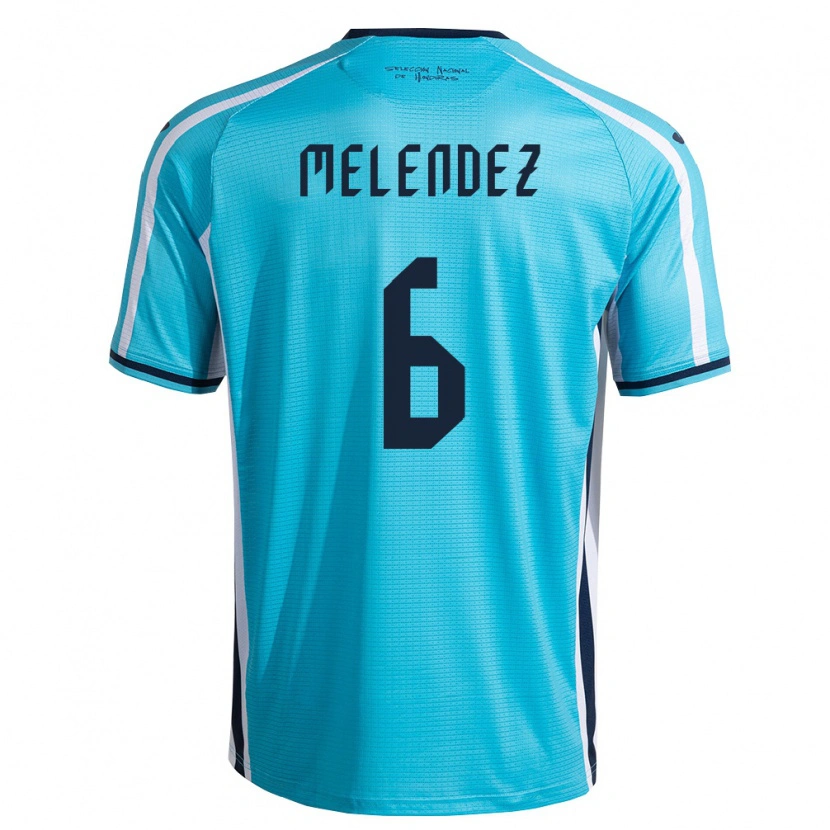 Danxen Mujer Camiseta Honduras Cristopher Meléndez #6 Azul Cielo Marino 2ª Equipación 26-28 La Camisa