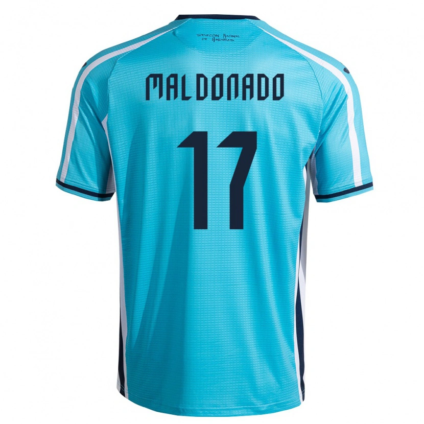 Danxen Mujer Camiseta Honduras Axel Maldonado #17 Azul Cielo Marino 2ª Equipación 26-28 La Camisa