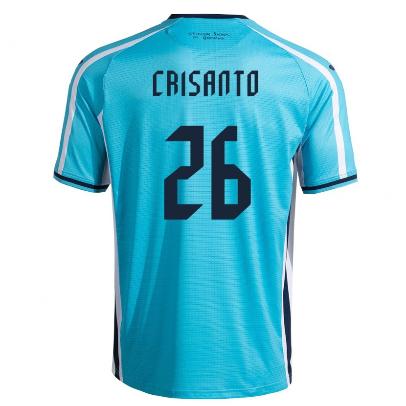 Danxen Mujer Camiseta Honduras Luis Crisanto #26 Azul Cielo Marino 2ª Equipación 26-28 La Camisa