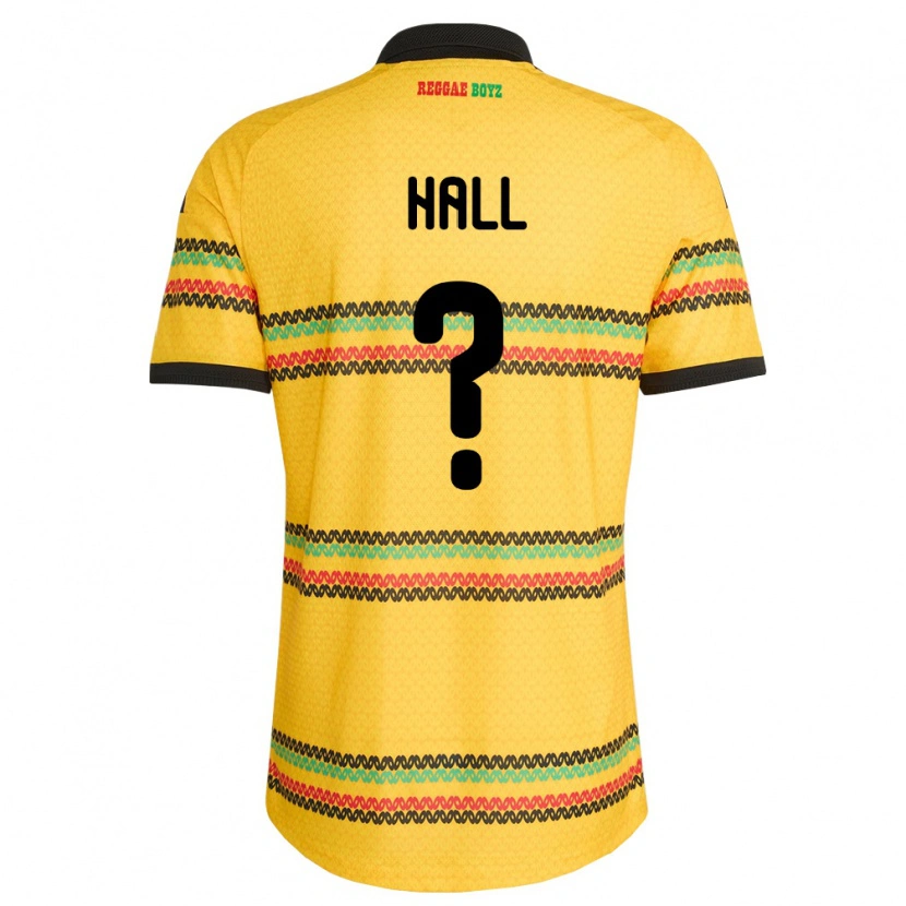 Danxen Niño Camiseta Jamaica Tyrese Hall #0 Amarillo Negro Verde 1ª Equipación 26-28 La Camisa