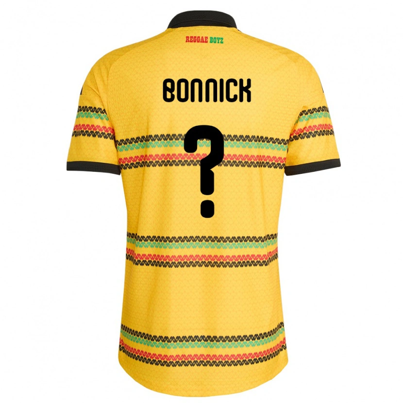 Danxen Niño Camiseta Jamaica Sheyenne Bonnick #0 Amarillo Negro Verde 1ª Equipación 26-28 La Camisa