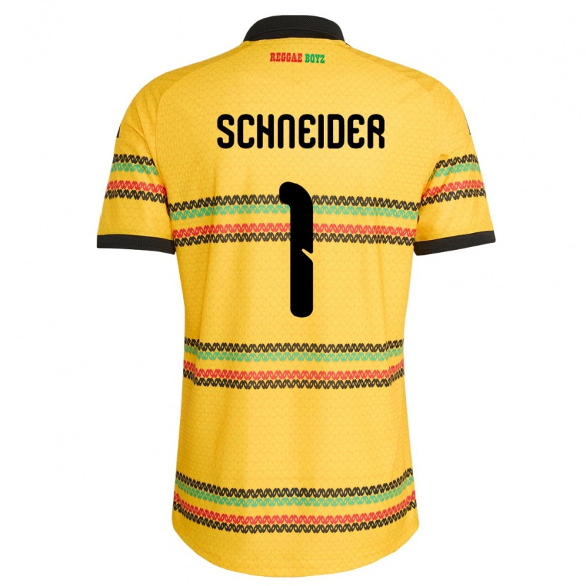 Danxen Niño Camiseta Jamaica Sydney Schneider #1 Amarillo Negro Verde 1ª Equipación 26-28 La Camisa