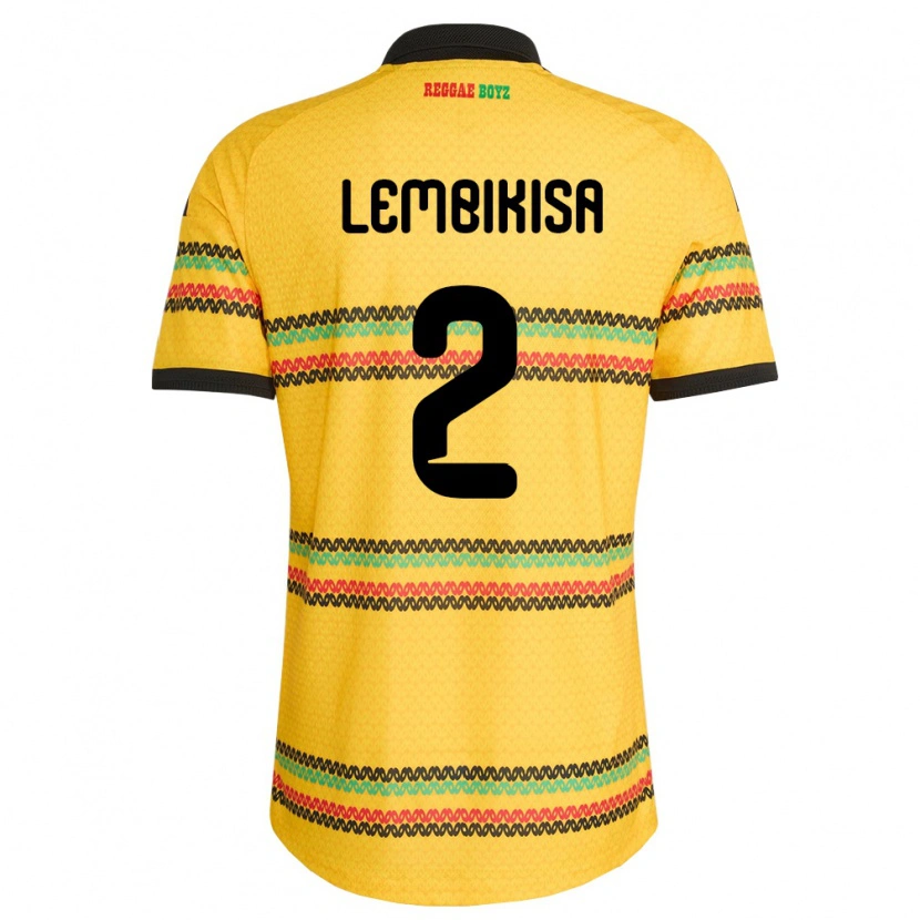 Danxen Niño Camiseta Jamaica Dexter Lembikisa #2 Amarillo Negro Verde 1ª Equipación 26-28 La Camisa