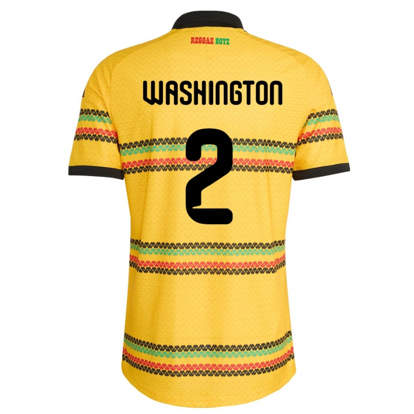 Danxen Niño Camiseta Jamaica Solai Washington #2 Amarillo Negro Verde 1ª Equipación 26-28 La Camisa