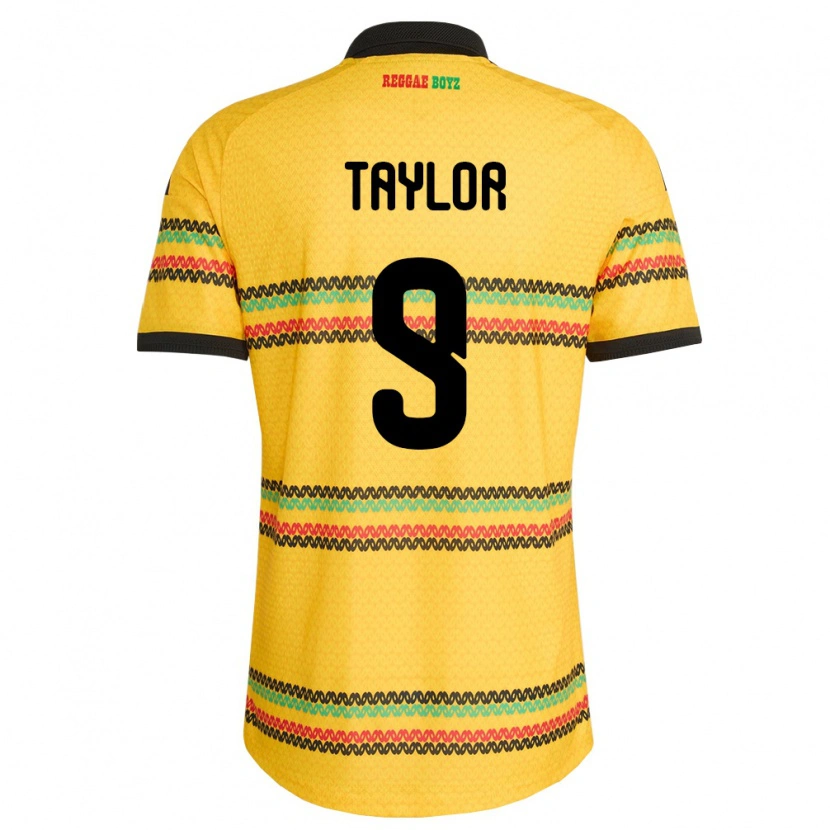 Danxen Niño Camiseta Jamaica Giovanni Taylor #9 Amarillo Negro Verde 1ª Equipación 26-28 La Camisa