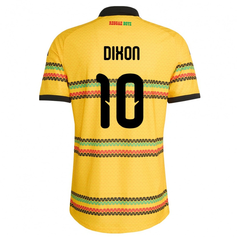 Danxen Niño Camiseta Jamaica Kaheim Dixon #10 Amarillo Negro Verde 1ª Equipación 26-28 La Camisa