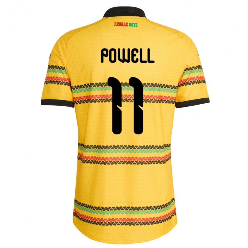 Danxen Niño Camiseta Jamaica Destiny Powell #11 Amarillo Negro Verde 1ª Equipación 26-28 La Camisa